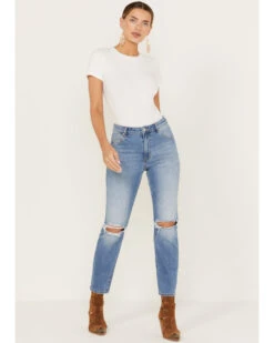 Rolla's Women's Medium Wash Mid Rise Miller Cropped Jeans