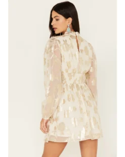 Sadie & Sage Women's Cham Afterglow Metallic Floral Print Mini Dress -Cowgirl Edge Sales 2000383468 105 P4