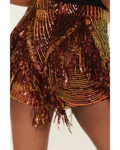 Any Old Iron Women's Sequins And Fringe Shorts -Cowgirl Edge Sales 2000384064 220 P4