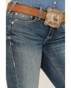 Ariat Women's Medium Wash Mid Rise Michela Straight Stretch Jeans 6 Ariat Women's Medium Wash Mid Rise Michela Straight Stretch Jeans -Cowgirl Edge Sales 2000385126 414 P2