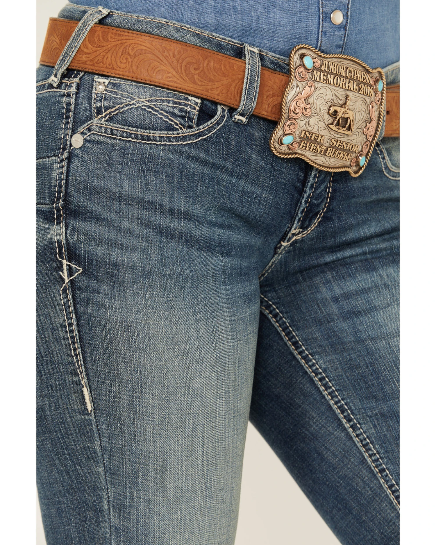 Ariat Women's Medium Wash Mid Rise Michela Straight Stretch Jeans 3 Ariat Women's Medium Wash Mid Rise Michela Straight Stretch Jeans - Image 3