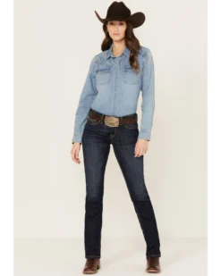 Ariat Women's R.E.A.L Perfect Rise Greta Stretch Straight Jeans -Cowgirl Edge Sales 2000385128 416 P3
