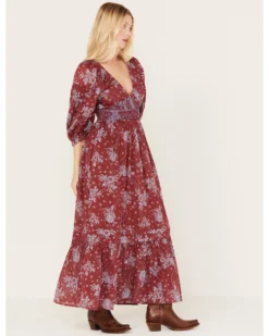 Free People Women's Golden Hour Floral Print Maxi Dress 6 Free People Women's Golden Hour Floral Print Maxi Dress -Cowgirl Edge Sales 2000385491 646 P2