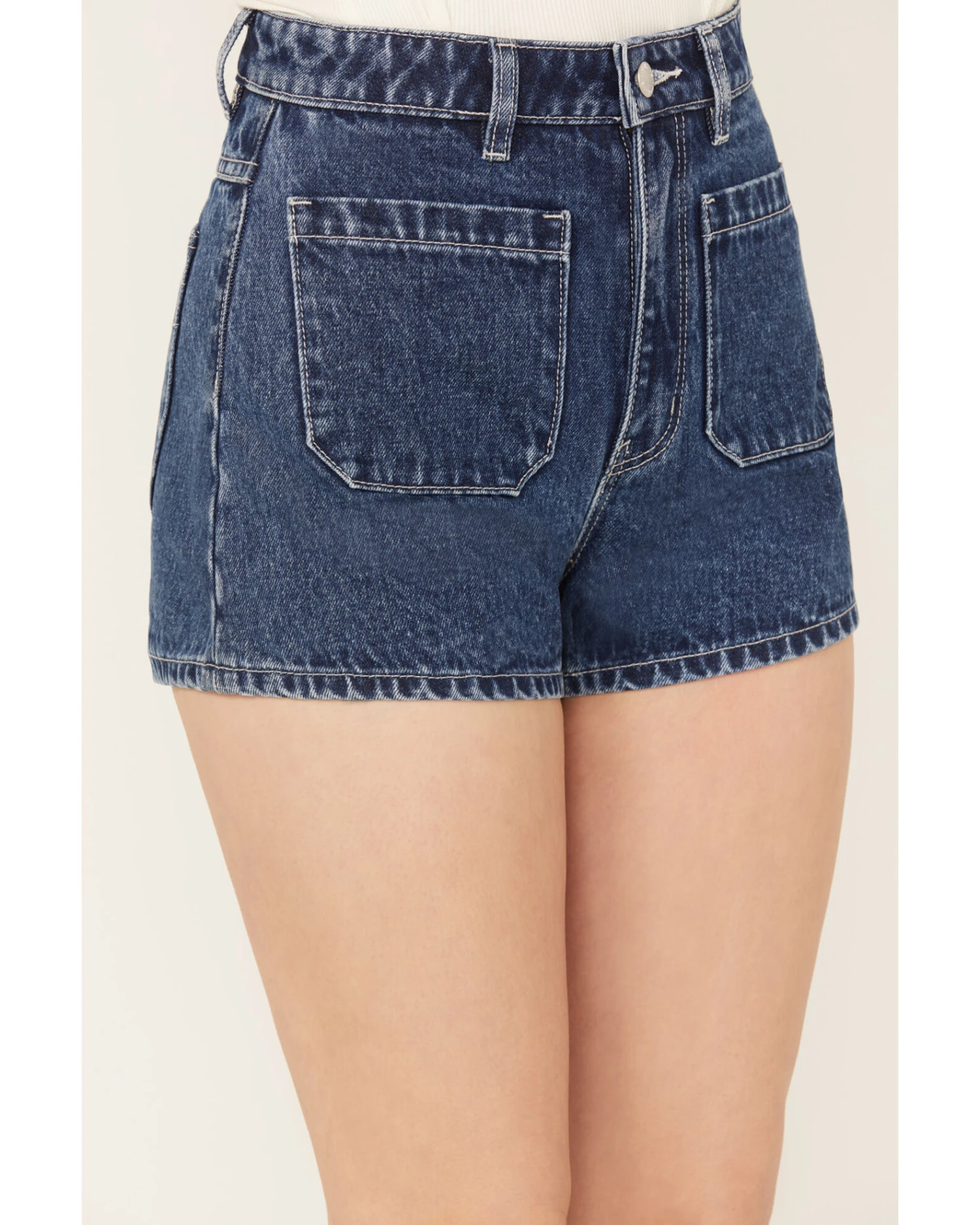 Rolla's Women's Medium Wash High Rise Denim Shorts 4 Rolla's Women's Medium Wash High Rise Denim Shorts - Image 4