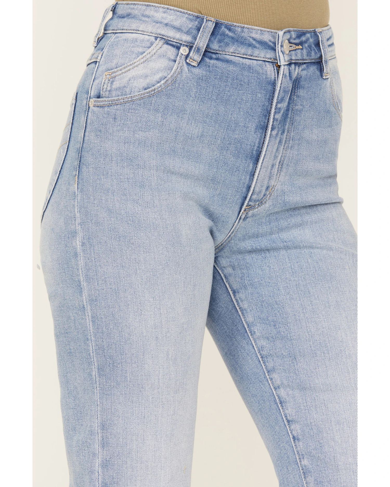 Rolla's Women's Light Medium Wash High Rise Bleeker Original Straight Jeans 2 Rolla's Women's Light Medium Wash High Rise Bleeker Original Straight Jeans - Image 2