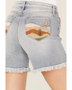 Driftwood Women's Desperado Light Wash Lulu Frayed Shorts -Cowgirl Edge Sales 2000387011 412 P4