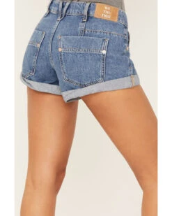 Free People Women's Light Wash Beginners Luck Slouch Shorts 6 Free People Women's Light Wash Beginners Luck Slouch Shorts -Cowgirl Edge Sales 2000387535 414 P4