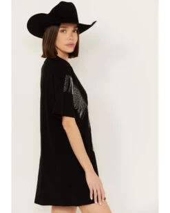 Rock & Roll Denim Women's Metal Fringe Short Sleeve Mini Dress 7 Rock & Roll Denim Women's Metal Fringe Short Sleeve Mini Dress -Cowgirl Edge Sales 2000387603 001 P2