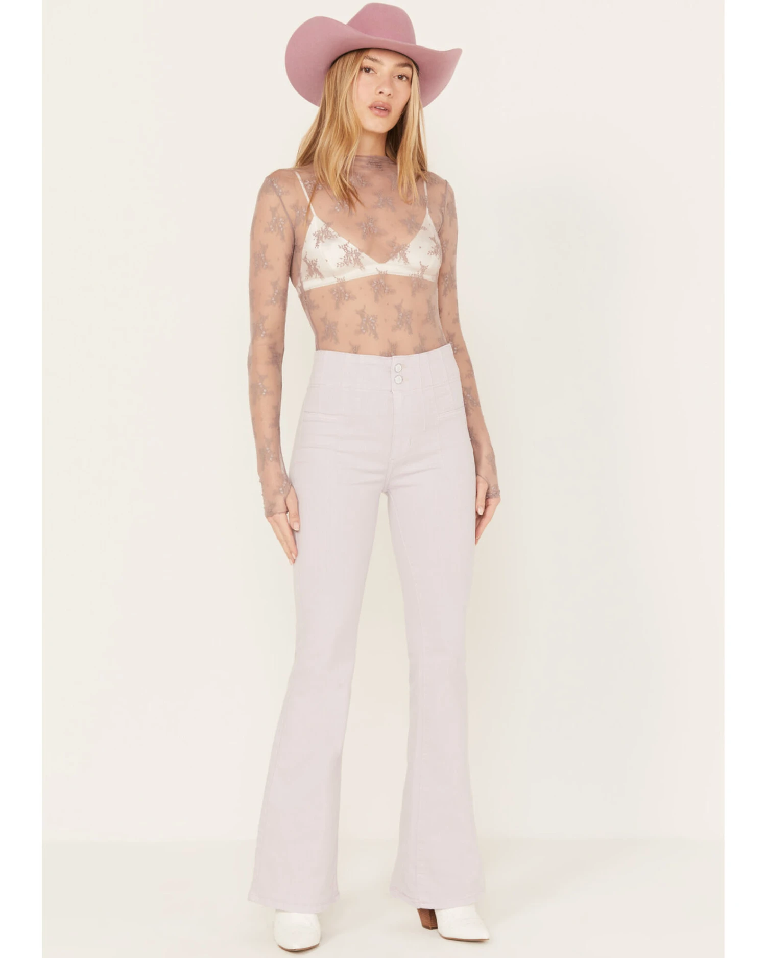 Free People Women's Jayde Denim Flare Jeans 4 Free People Women's Jayde Denim Flare Jeans - Image 4