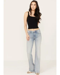 7 For All Mankind Women's Medium Wash Camila Mid Rise Dojo Trouser Jeans