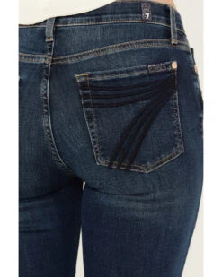 7 For All Mankind Women's Dark Wash Mid Rise Dojo Trouser Jeans -Cowgirl Edge Sales 2000388106 416 P2