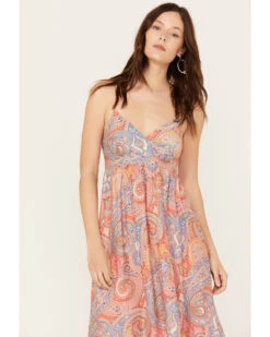 Molly Bracken Women's Isabelle Paisley Print Sleeveless Maxi Dress