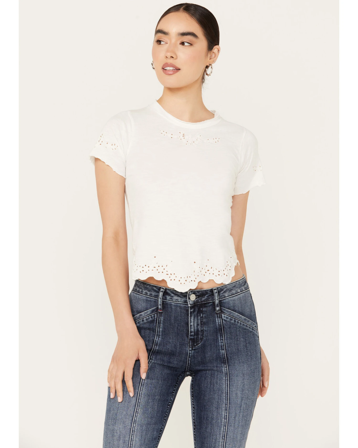Free People Women's Call Me Baby Short Sleeve Tee 1 Free People Women's Call Me Baby Short Sleeve Tee