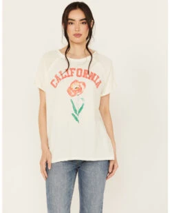 Free People Women's California State Flower Short Sleeve Graphic Tee -Cowgirl Edge Sales 2000390358 103 P1