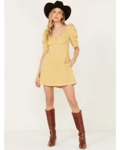 Free People Women's Cheyenne Denim Mini Dress -Cowgirl Edge Sales 2000392158 700 P1