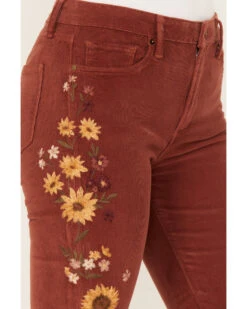 Driftwood Women's Rose High Rise Falling Sunflower Flare Jeans