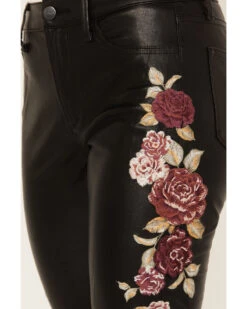 Driftwood Women's High Rise Vegan Leather Fallen Roses Flare Pants -Cowgirl Edge Sales 2000392197 001 P2