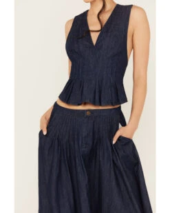 Free People Women's Dark Wash Clean Coastal Denim Set